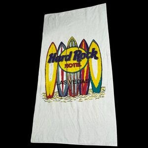 Hard Rock Hotel Las Vegas Beach Towel‎ l VTG USA made surf board 90s retro